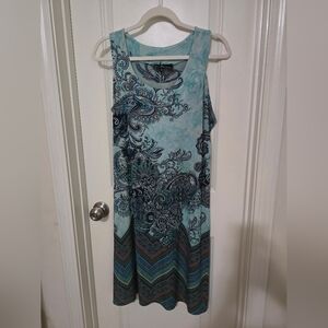 Aqua Paisley Midi Dress